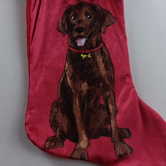 CHOCOLATE LAB PET CHRISTMAS STOCKING - Picture 2 of 4